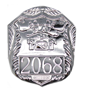 POLICE BADGE Costume Accessory Plastic Silver Fancy Dress Party Officer Cop