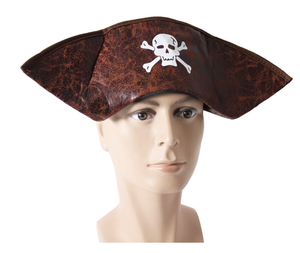 PIRATE HAT Costume Accessory Tricorn Captain Cap Halloween Fancy Dress Carribean
