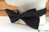 Mens BOW TIE Wedding Tuxedo Formal Bestman Necktie Classic Plain Party  - Black