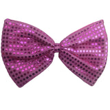 LARGE BOW TIE Sequin Polka Dots Bowtie Big King Size Party Unisex Costume - Hot Pink