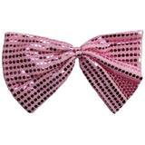 LARGE BOW TIE Sequin Polka Dots Bowtie Big King Size Party  Costume - Light Pink