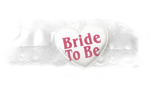 Bride to Be Garter Party Girls Hens Night Wedding Shower Bachelorette - White