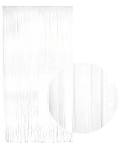 Tinsel Curtain Foil Metallic Fringe Backdrop Party Door Decorations (200cm x 100cm) - White