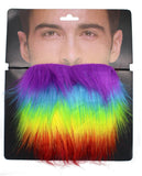 Rainbow Beard Gay Pride LGBTQ Mardi Gras Costume Party Moustache Fancy Dress