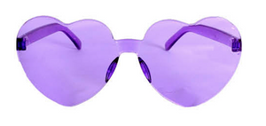 Party Sun Glasses Perspex Hearts Costume - Purple