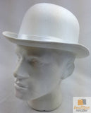 BOWLER HAT Party Costume Derby Fancy Dress Dance Halloween Vintage Cap - White