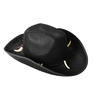 Crocodile Dundee-Style Black Cowboy Hat – Adjustable Chin Cord for Outback & Western Themes