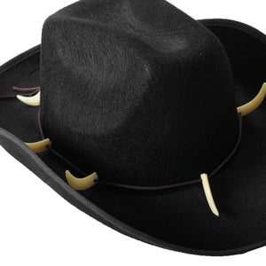 Crocodile Dundee-Style Black Cowboy Hat – Adjustable Chin Cord for Outback & Western Themes