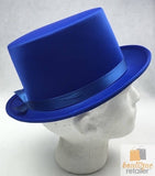 SATIN TOP HAT Costume Party Cap Fancy Dress Trilby Fedora One Size - Blue