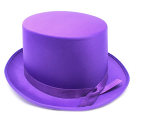 SATIN TOP HAT Costume Party Cap Fancy Dress Trilby Fedora One Size - Purple