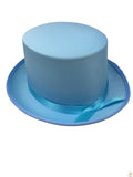 SATIN TOP HAT Costume Party Cap Fancy Dress Trilby Fedora One Size - Sky Blue