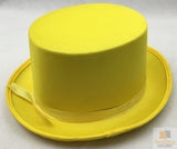 SATIN TOP HAT Costume Party Cap Fancy Dress Trilby Fedora One Size - Yellow