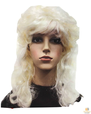 RETRO WIG Curly Long Hair Disco Punk Rock Party Costume 60s 70s 22425 - Blonde