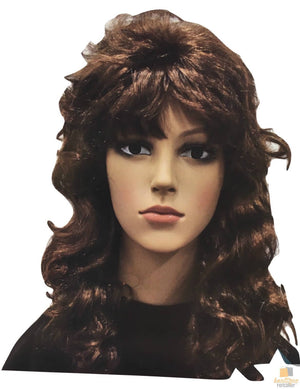 RETRO WIG Curly Long Hair Disco Punk Rock Party Costume 60s 70s 22425 - Brown