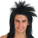 SPIKY PUNK Mullet Wig Costume Party Fancy Rock Hair Disco Dress 70s 80s