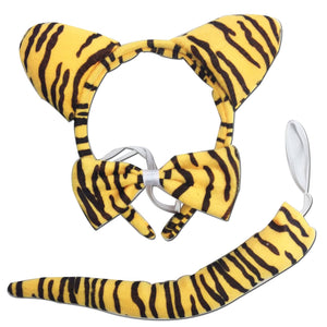 3pcs Set Animal Costume Dress Up Party Bow Tie Tail Ears Book Week - Tiger