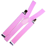 3x Mens Suspenders Braces Adjustable Strong Clip On Elastic Formal Wedding Slim - Lilac