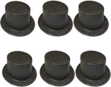 6x Glitter Top Hat Fancy Party Plastic Costume Tall Cap Fun Bulk - Black