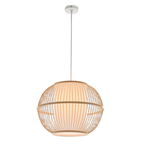 Natural Woven Bamboo Sphere Pendant Lamp Hanging Light Bell Shade Boho Tropical