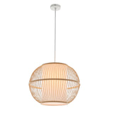 Natural Woven Bamboo Sphere Pendant Lamp Hanging Light Bell Shade Boho Tropical