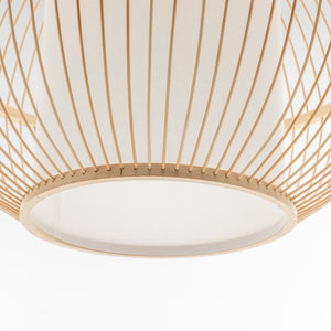 Natural Woven Bamboo Sphere Pendant Lamp Hanging Light Bell Shade Boho Tropical