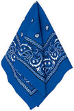 BANDANA Paisley 100% COTTON Head Wrap Durag Bandanna Summer Biker Scarf Mask - Blue