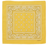 BANDANA Paisley 100% COTTON Head Wrap Durag Bandanna Summer Biker Scarf Mask - Yellow