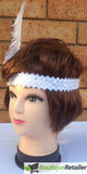 6x 1920s FLAPPER HEADBAND Headpiece Feather Sequin Charleston Costume Party BULK - White