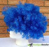 DELUXE AFRO WIG Curly Hair Costume Party Fancy Disco Circus 70s 80s Dress Up - Blue