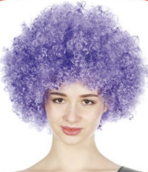 DELUXE AFRO WIG Curly Hair Costume Party Fancy Disco Circus 70s 80s Dress Up - Purple