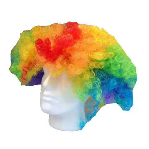 DELUXE AFRO WIG Curly Hair Costume Party Fancy Disco Circus 70s 80s Dress Up - Rainbow