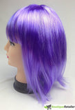 Bob Wig Costume Short Straight Fringe Cosplay Party Full Hair Womens Fancy Dress - Purple