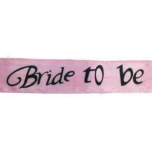 HEN'S NIGHT SASH Party Girls Wedding Bridesmaid Bridal Bride To Be Satin Sashes - Bride To Be (Light Pink)