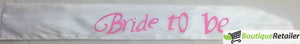 HEN'S NIGHT SASH Party Girls Wedding Bridesmaid Bridal Bride To Be Satin Sashes - Bride To Be (White)