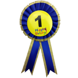 BIRTHDAY BADGE Party Favour Award Rosette Fancy Dress Girls Boys Childrens Kids -