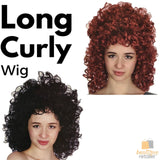 LONG CURLY WIG Hair Costume Cosplay Party Wavy Fancy Dress Ladies Accessory - Burgundy