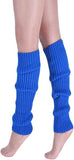 Pair of Womens Leg Warmers Disco Winter Knit Dance Party Crochet Legging Socks Costume - Blue