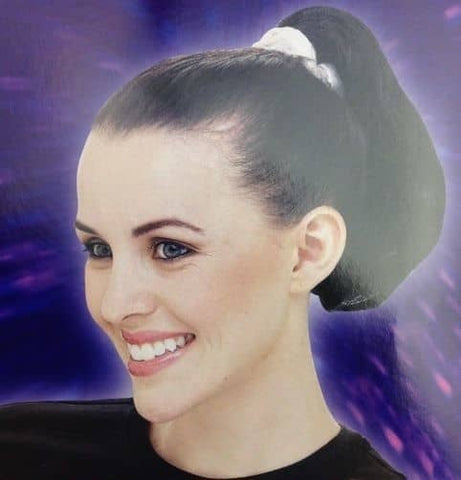 PONYTAIL WIG Long Hair Cosplay Extension Hairpiece Straight Bun Costume Party - Black