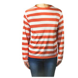 KIDS Red and White Striped Top Wheres Wally Wenda Waldo Shirt Costume Party Book Week - Medium (7-9 Years Old)