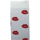 Stay Up OVER THE KNEE SOCKS Stockings Hosiery Party Costume Stockings - Lips (White/Red)