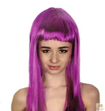 LONG WIG Straight Party Hair Costume Fringe Cosplay Fancy Dress 70cm Womens - Fuchsia (22455)