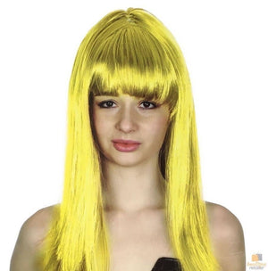 LONG WIG Straight Party Hair Costume Fringe Cosplay Fancy Dress 70cm Womens - Yellow (22461)