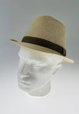 Dents Mens Straw Hat Toyo Trilby Fedora Summer Sun Stingy Brim  - Natural/Brown - L/XL