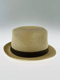 Dents Mens Straw Hat Toyo Trilby Fedora Summer Sun Stingy Brim  - Natural/Brown - S/M