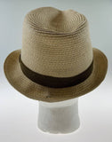 Dents Mens Straw Hat Toyo Trilby Fedora Summer Sun Stingy Brim  - Natural/Brown - S/M