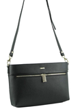 Morrissey Italian Structured Leather Cross Body Handbag (MO3028) Bag - Black