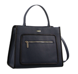 Morrissey Ladies Italian Structured Leather Tote Bag Handbag Womens - Navy