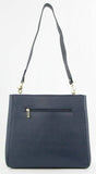 Morrissey Ladies Italian Structured Leather Cross Body Handbag Bag Womens - Navy