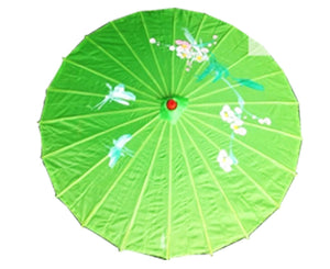 PARASOL UMBRELLA Chinese Japanese Bamboo Flower Pattern Fabric 80cm Diameter - Light Green