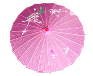PARASOL UMBRELLA Chinese Japanese Bamboo Flower Pattern Fabric 80cm Diameter - Light Pink